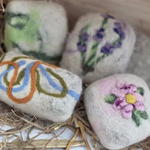 felted goats milk soap
