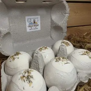 calm goat bath bomb set